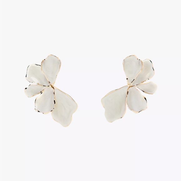 Zara Jewelry - Zara Enameled Metal Fan Earrings Bloggers Fav, Gold Trim New in Box! NIB